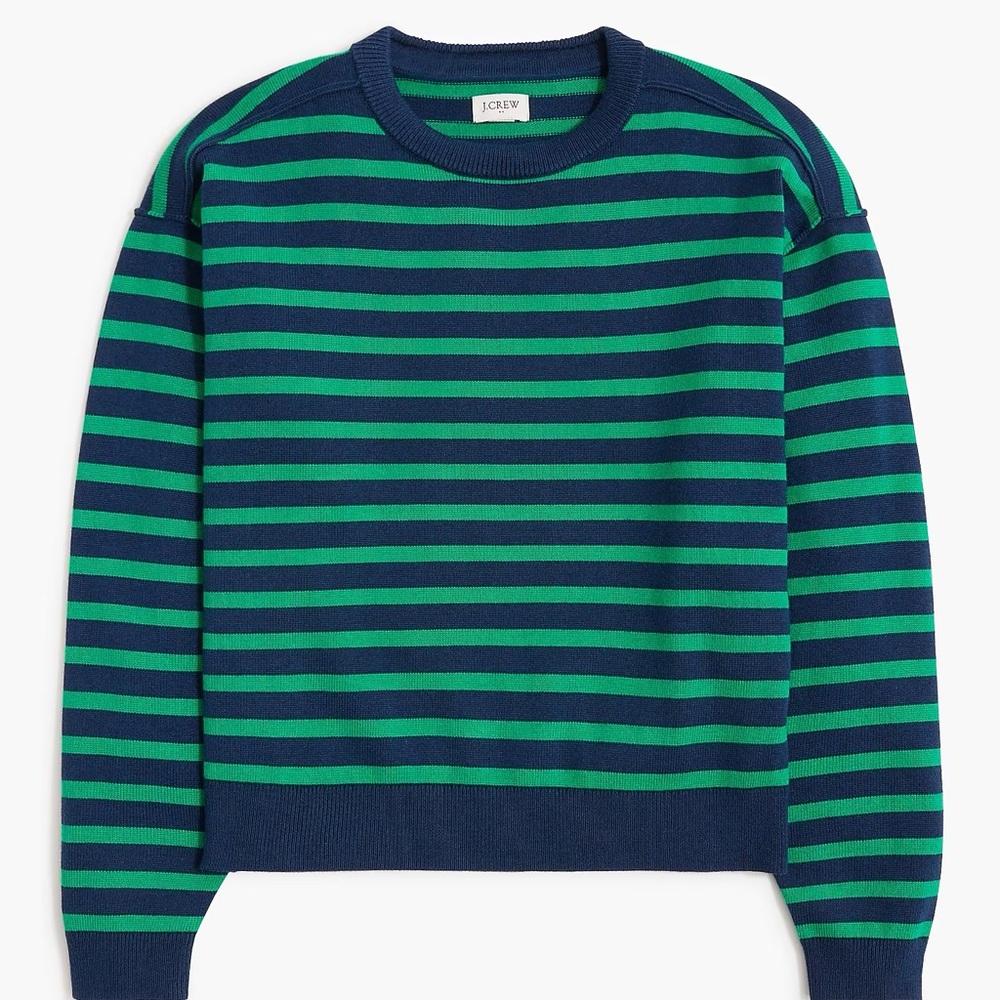 Striped drop-shoulder pullover